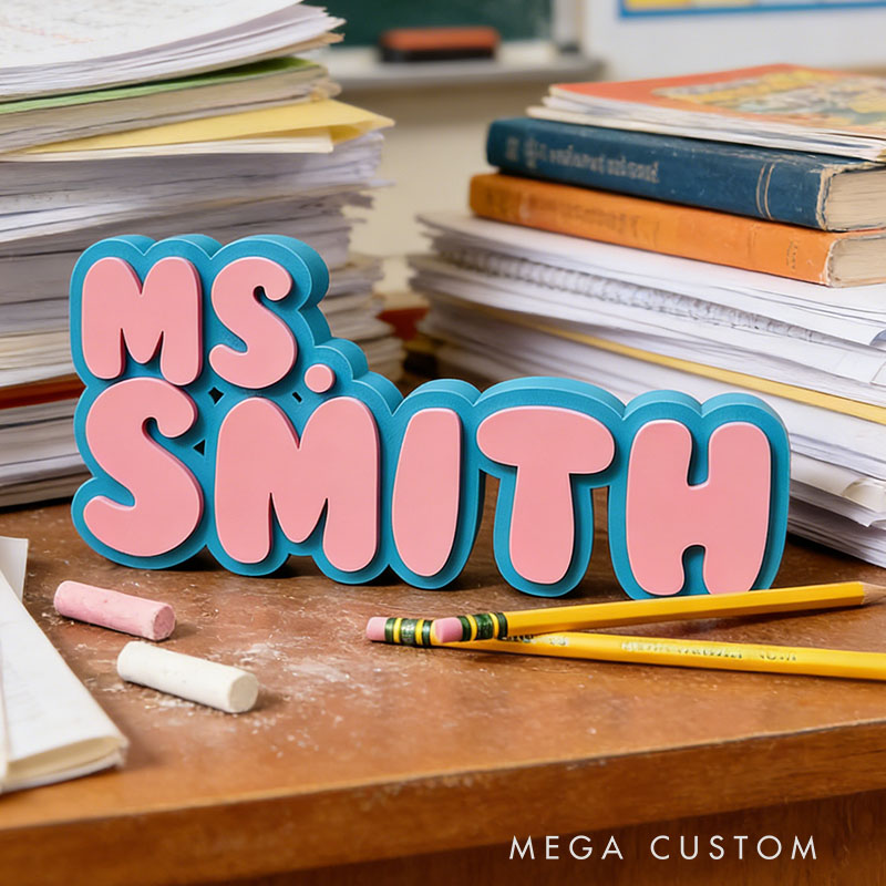 Personalized 3D Teacher Desk Name Plate Custom Name Perfect Back to School Teacher Holiday Gift