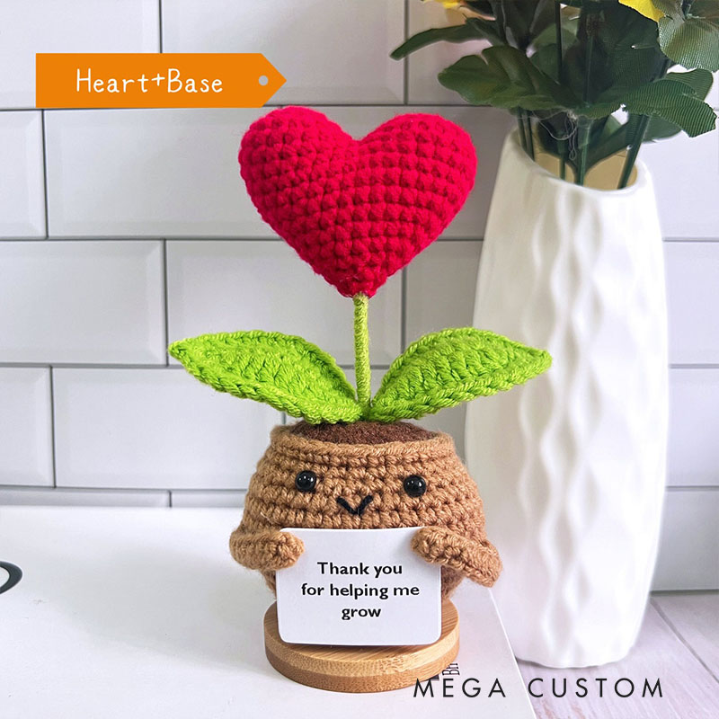 Personalized Adorable Crochet Plant Decor Custom Message Perfect Emotional Support Holiday Gift