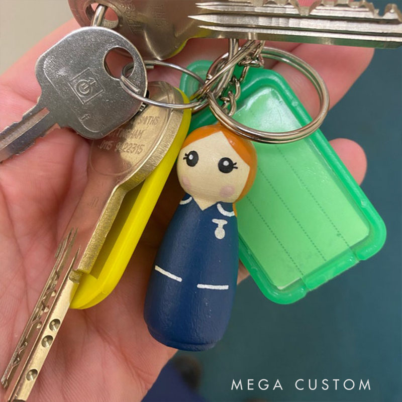 Personalized Nurse Puppet Keychain Custom Name Perfect Choice for Nurses Holiday Gift