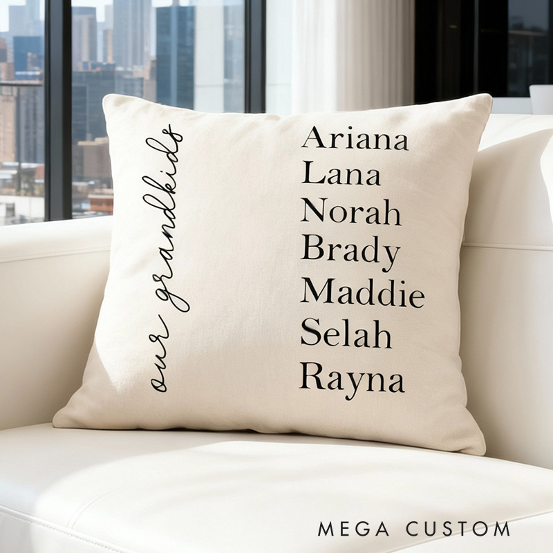 Personalized Grandparent Gift Grandkids Pillow Gift for Mom Personalized Pillow Name Throw Pillow Customized Pillow Gran