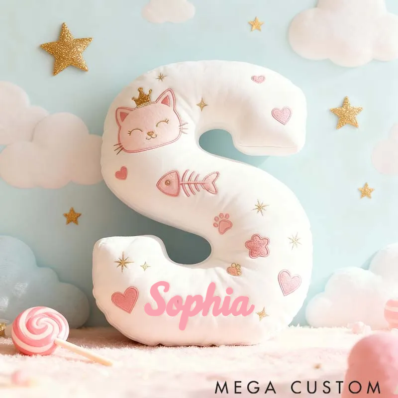 Personalized Cat Lover Cat Lovers Letter Pillow Graphic 3D Print Pillow