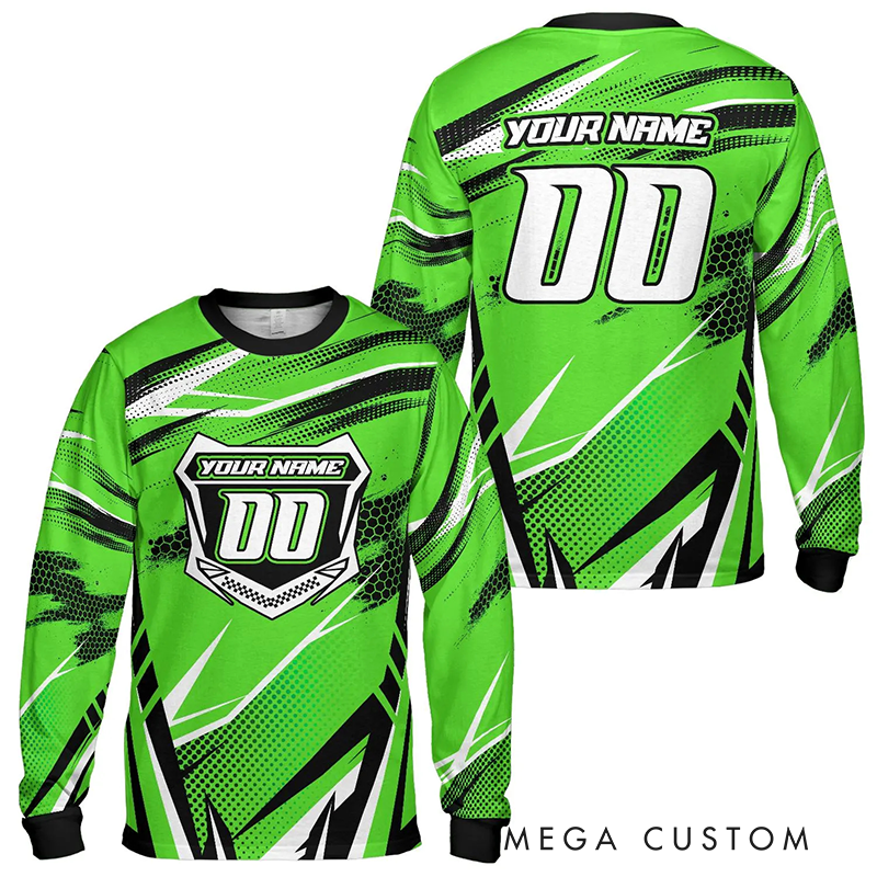 Personalized Name Number Motocross Jersey Dirt Bike Long Sleeve Shirt Gift for Motocross Riders