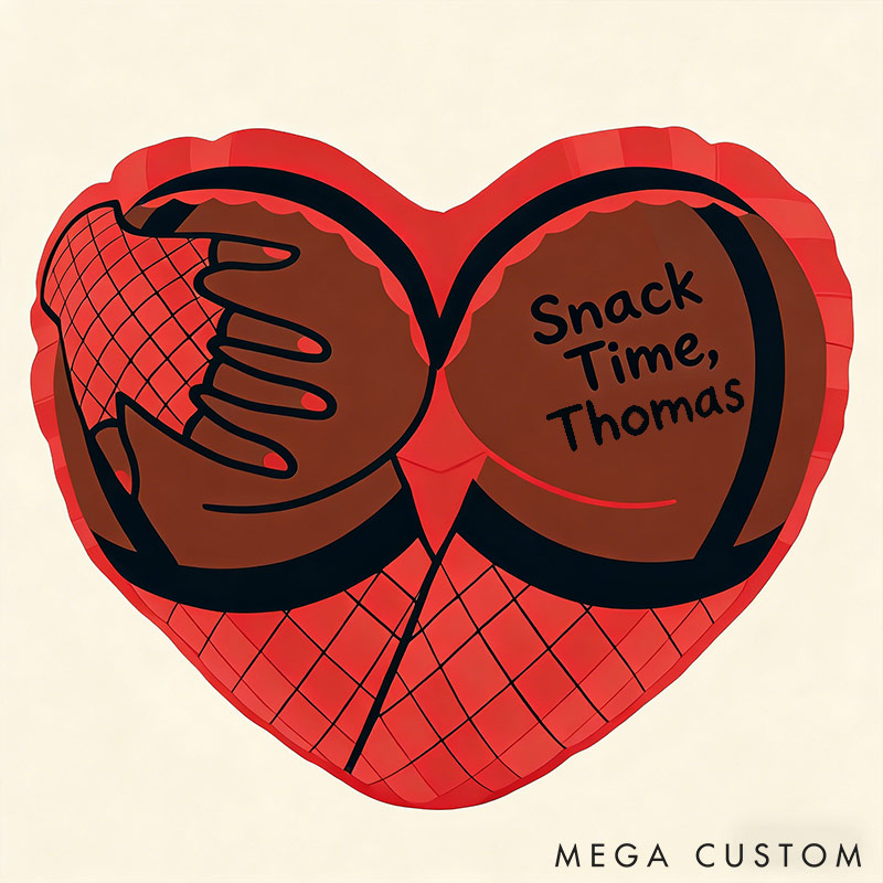 Personalized Funny Heart Throw Pillow Custom Names Couple Home Pillow Romantic Valentine's Day Gift for Husband for Boyfriend