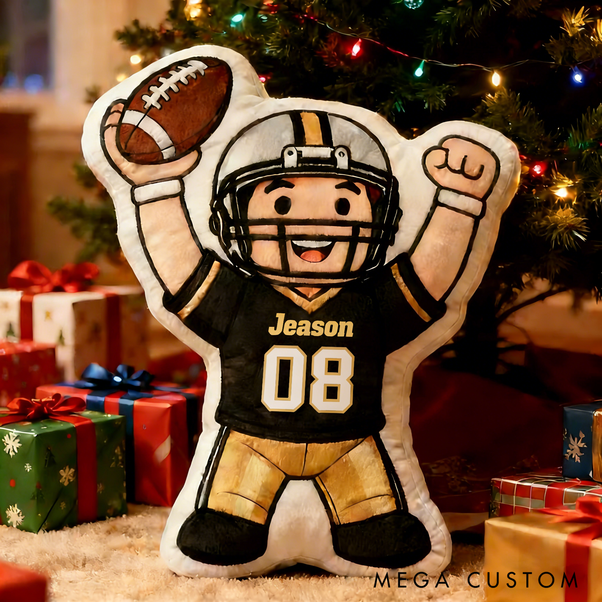 Personalized Football Player Pillow with Your Name and Number A Perfect Gift for Fans