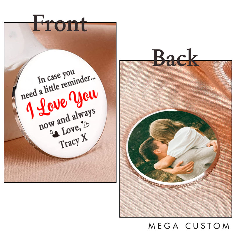 Personalized Leather Pocket Hug with Photo Custom Photo In Case You Need A Little Reminder for Husband Wife Valentine's Gift