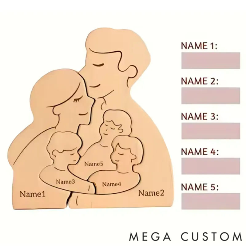 Personalized Wooden Puzzle Family is the Harbor of the Soul Customized Name