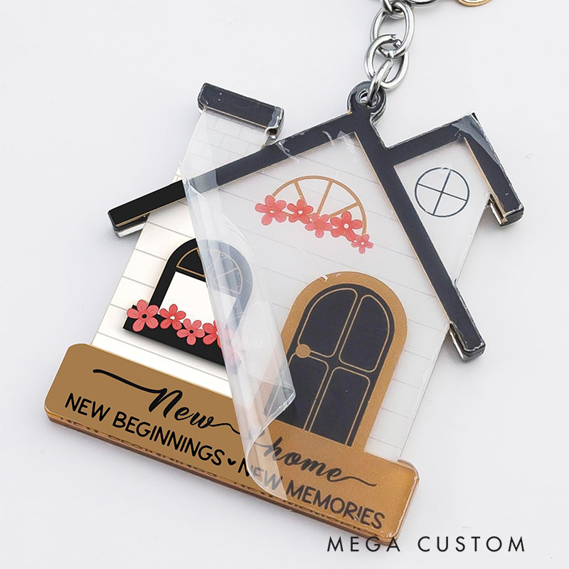 Personalized Acrylic House Keychain Gifts  for Women Couple First Homes Apartment New Home Gift Ideas for Him/Her Anniversary gift