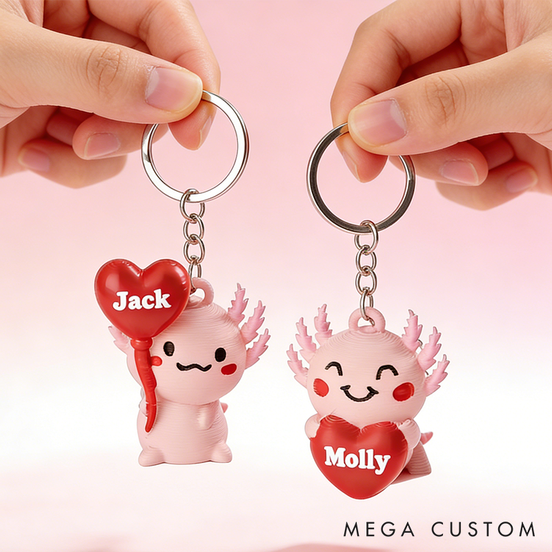 Personalized 3D Printed Couple Keychain-Valentines Day-Valentines Gift-Gift for couple-Gift for Her