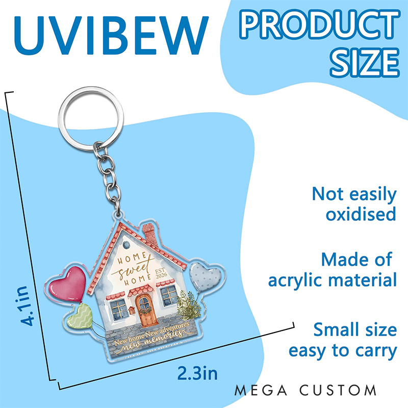 Personalized Acrylic House Keychain Gifts  for Couple First Homes Apartment New Home Gift Ideas for Him/Her Anniversary gift
