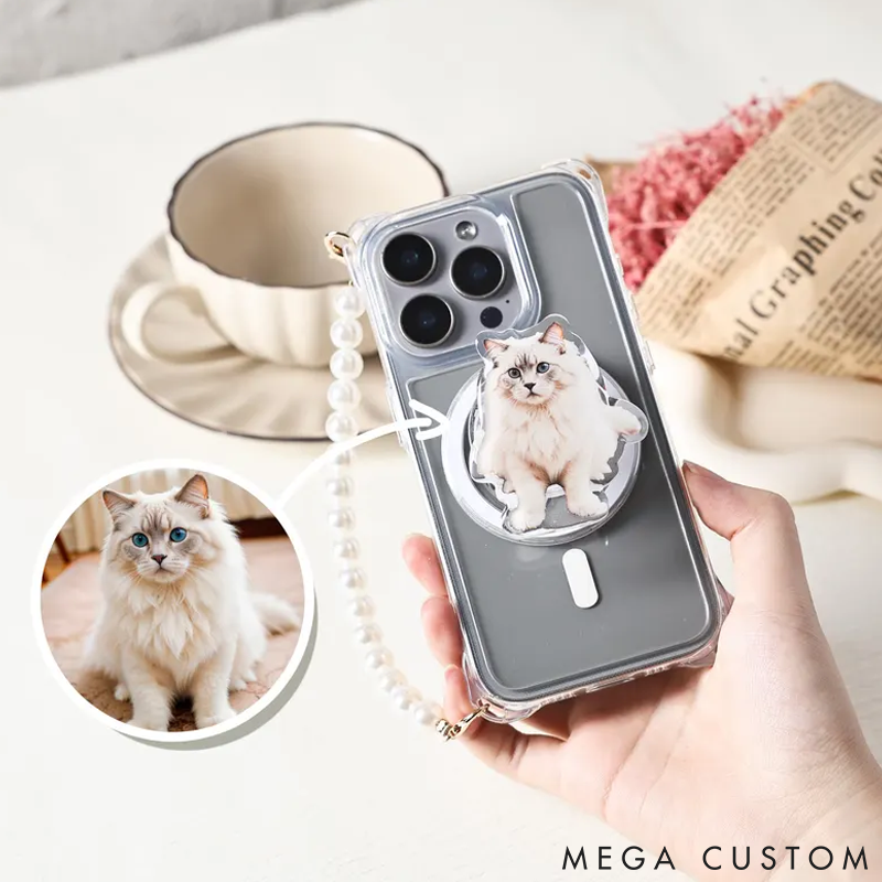 Personalized Pet Lover Custom Pet Face Phone Grip with Big Face Phone Grip