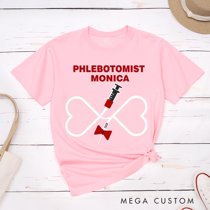 Personalized Nurse T-Shirts Phlebotomist The Art of Care and Precision Fashion Design T-Shirts