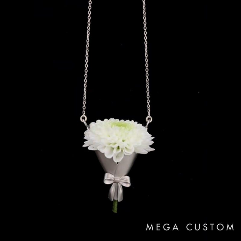 Personalized Customizable Floral Necklace Refreshing Vibe Unique Gift Choice DIY Flower Bouquet Pendant for Her
