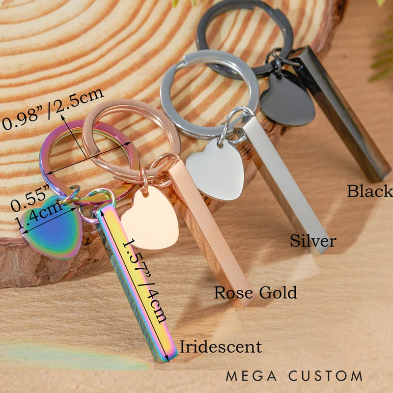 Personalized Drive Safe Keychain Metal Keyring Bar Keychain Valentine's Day Gift for Couple Key Chain Anniversary Gift for Dad New Driver Gifts