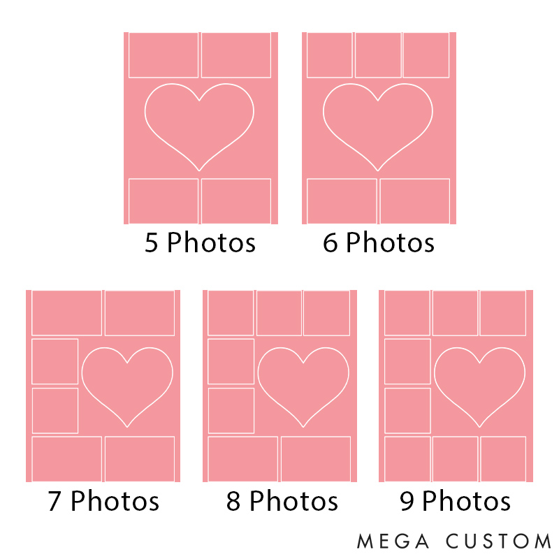 Personalized Heart Couple Photos Soft Throw Blanket Valentine's Day Anniversary Gift for Couple Custom Photo Collage Blanket for Couple