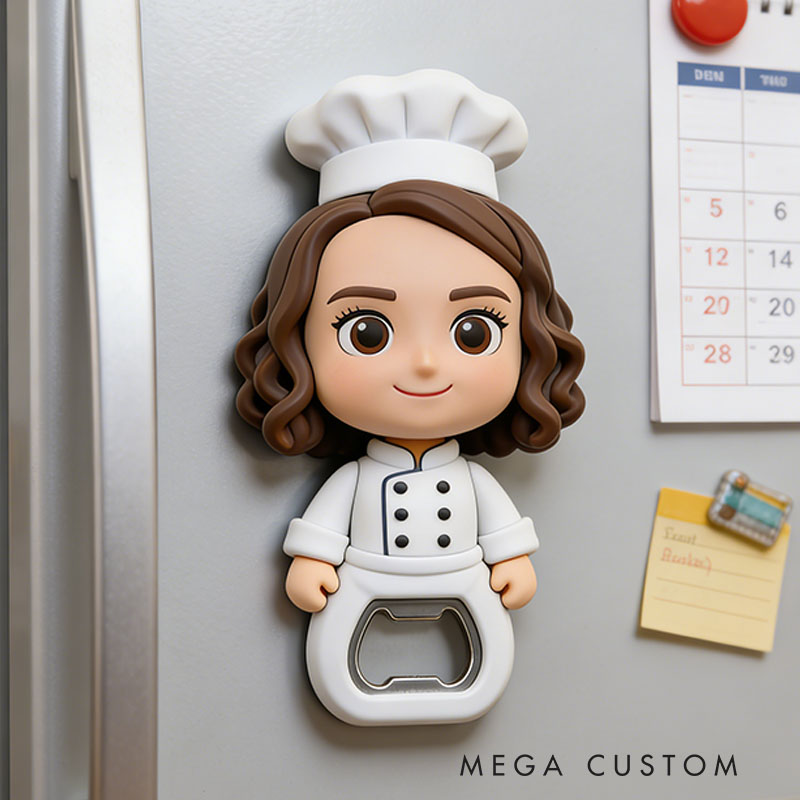 Personalized Chef 3D Face Bottle Opener Bachelor Parties & Bar Decor