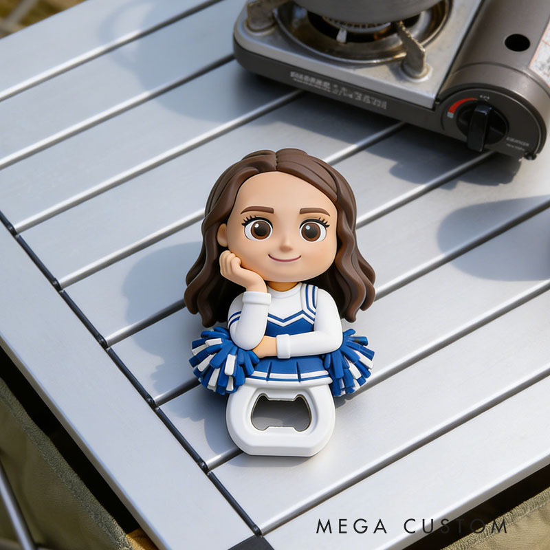 Personalized Cheerleader 3D Face Bottle Opener Bachelorette Parties & Bar Decor