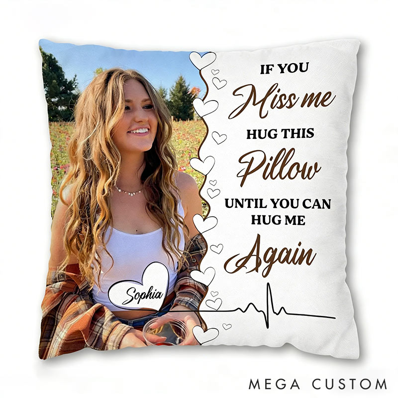 Personalized Couple Custom Photo Throw Pillow Home Pillow Valentine's Day gift for Long Distance Couple Romantics Gift for Him Her
