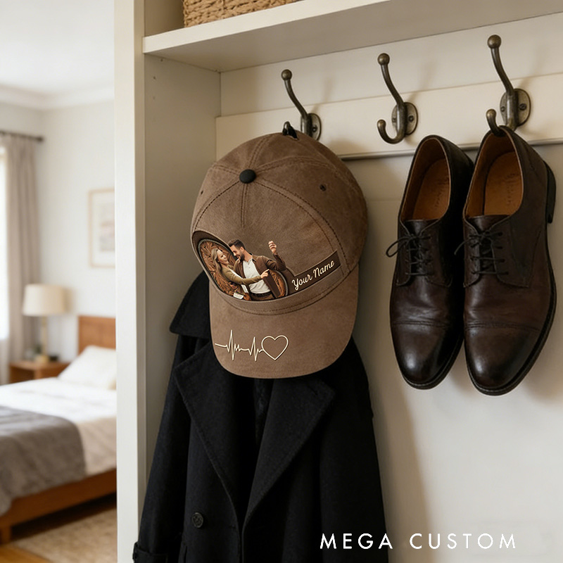 Personalized Name and Photo Baseball Cap for Lover Family Perfect Couple Dance Lovers Custom Gift Hat with Unique Design for Valentine's Day Anniversary