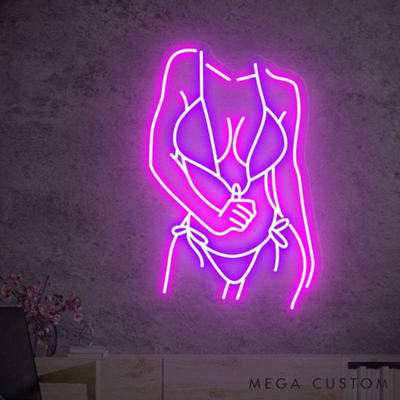 Personalized Body Neon Sign Photo Woman Body Neon Sign Girl Body Neon Sign Valentine's Gift For Her