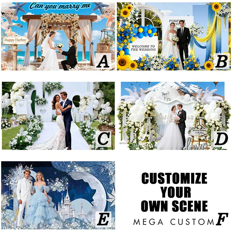 Personalized Seaside Wedding Theme Stand Wedding Acrylic 3D Photo Frame Wedding Gift
