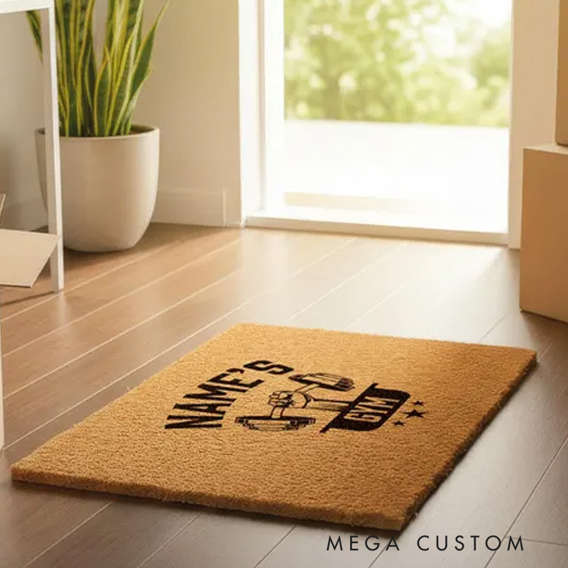 Personalized Gym Fitness Doormat Floor Mat Welcome Mat Enthusiasts Gift for Gym Lover