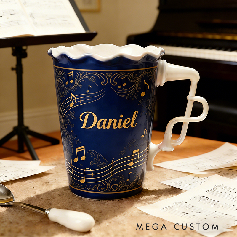 Personalized Music Notes Ceramic Cup a Charming Gift for Any Music Enthusiast