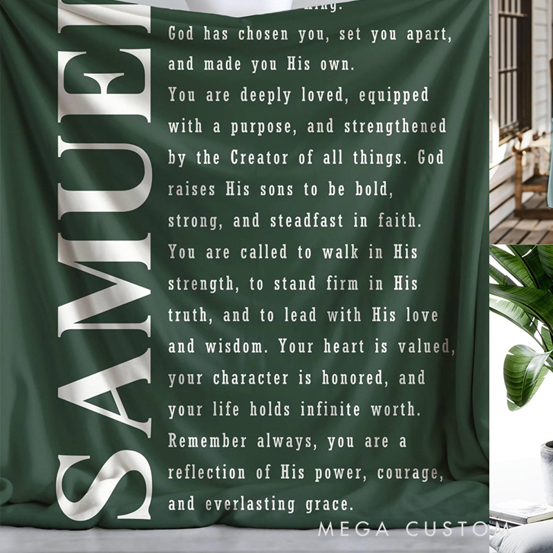 Personalized God has Chosen you Throw Blanket with Custom Name Faith Home Decor Religious Gift Christian Gift 