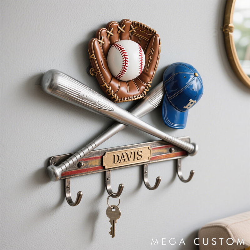 Personalized Metal Baseball Keychain Perfect Gift for Baseball Fans