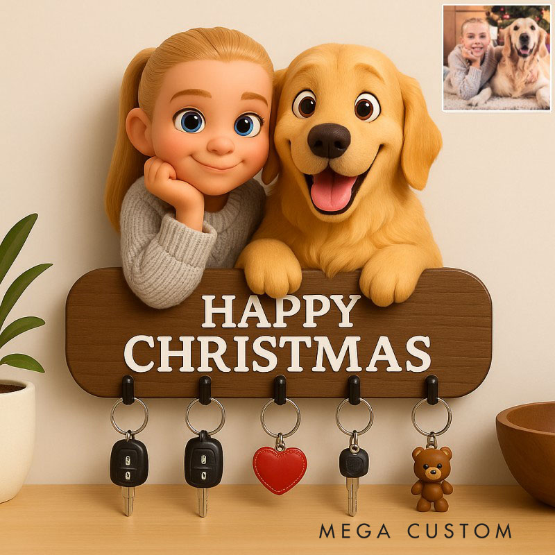 Personalized keychain with Photo Cartoon for Couples Valentine's Day Gift