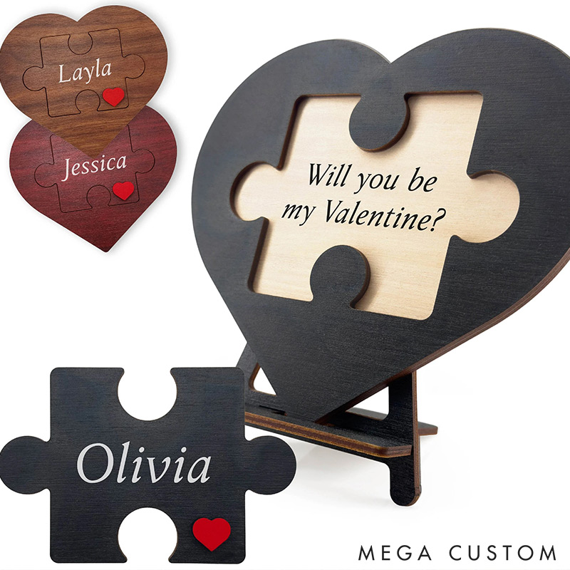 Personalized Puzzle Name Sign for Couple Valentine's Day Gift for Wife Husband Couple Home Decro Puzzle Couple Sign Gift for Girlfriend Boyfriend