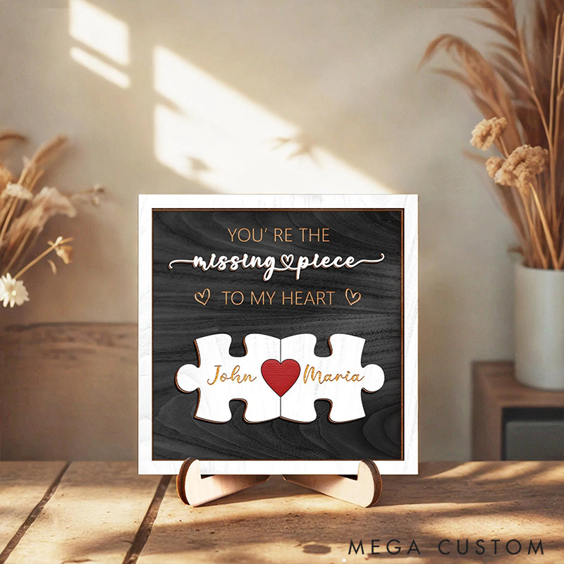 Personalized Puzzle Name Sign for Couple Valentine's Day Gift for Wife Husband Couple Home Decro Puzzle Couple Sign Gift for Girlfriend Boyfriend