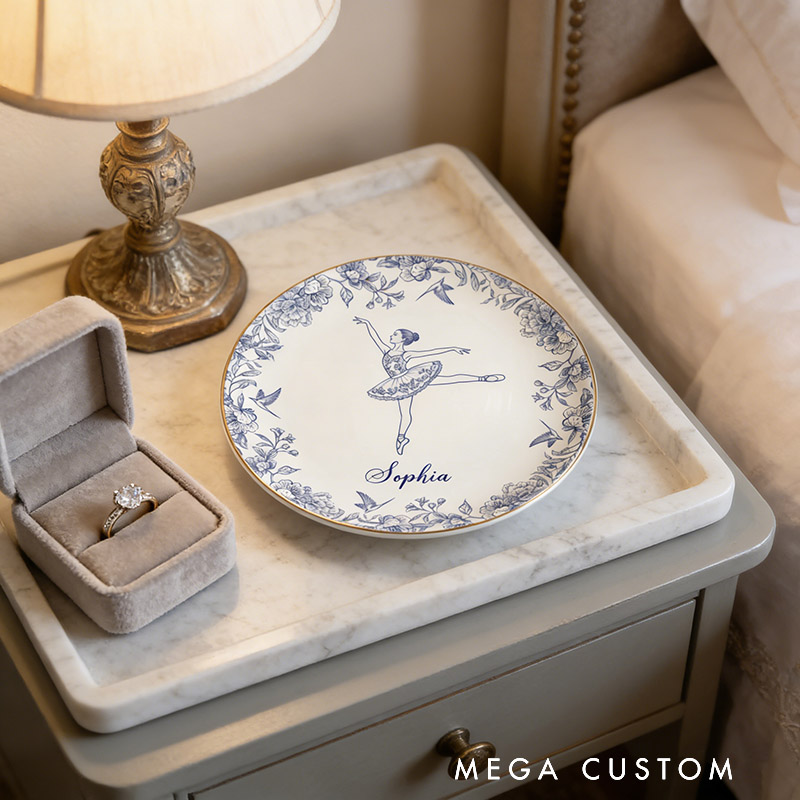 Personalized Ballet Dancer Jewelry Dish Dance Gift For Little Girls Dance Teacher Recital Gifts Ballet Dancer Trinket Tray Dance Team Ring Holder