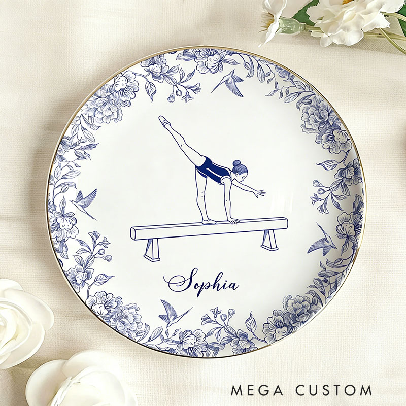 Personalized Gymnastics Girl Jewelry Dish Gymnastics Gift For Little Girls Gymnastics Coach Recital Gifts Gymnast Trinket Tray Gymnastics Team Ring Holder