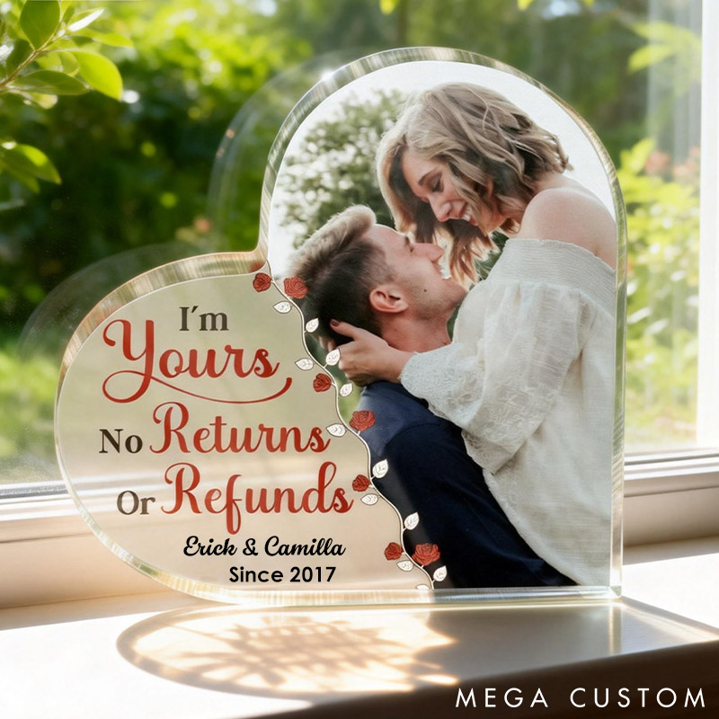 Personalized Photo Heart-Shaped Acrylic Plaque Anniversary Gift for Couple Custom Heart Acrylic Plaque for Valentine's Day Couple Gift