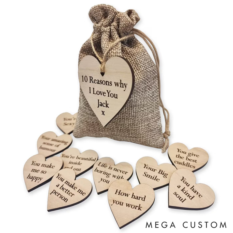 Personalized Couple Bag of Reasons Why I Love You Romantic Gift for Someone Special Valentine's Day Gift for Wife Husband Gift for Girlfriend Boyfriend