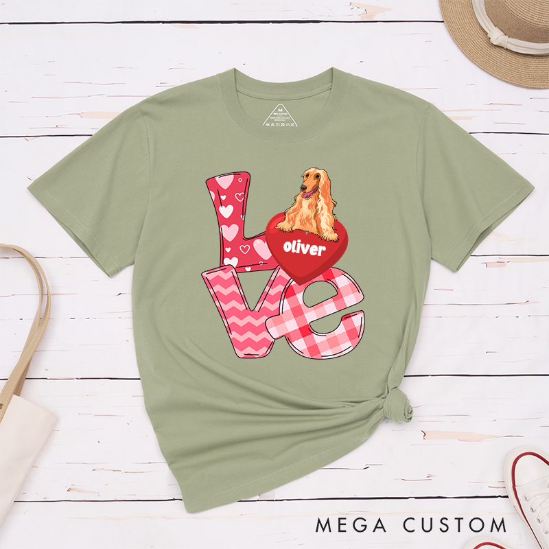 Personalized Dog Lover Love Valentine T-Shirt
