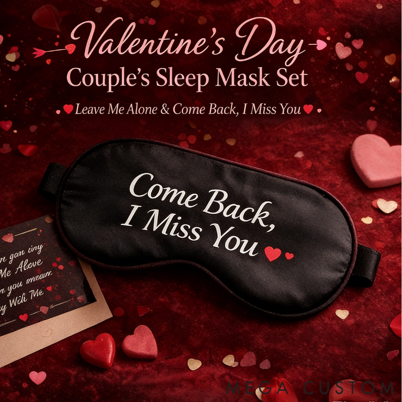 Personalized Couple Sleep Masks Custom Text All Day Comfort Relaxing Sleep Buddy for Partners