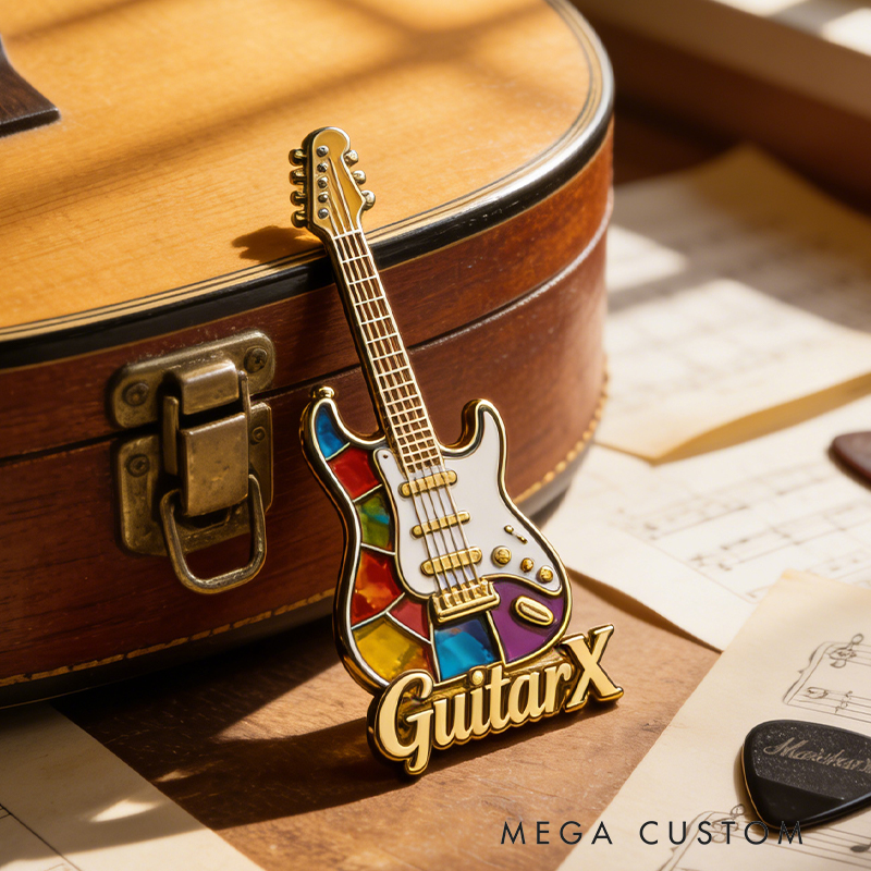Personalized Electric Guitar Custom Enamel Pin Inspired by Your Favorite Instrument