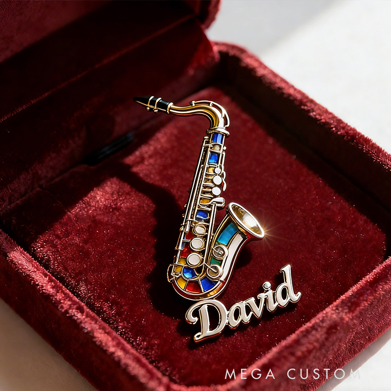 Personalized Saxophone Fashion Enamel Pin Classic Instrument Motif Suitable for any Occasion
