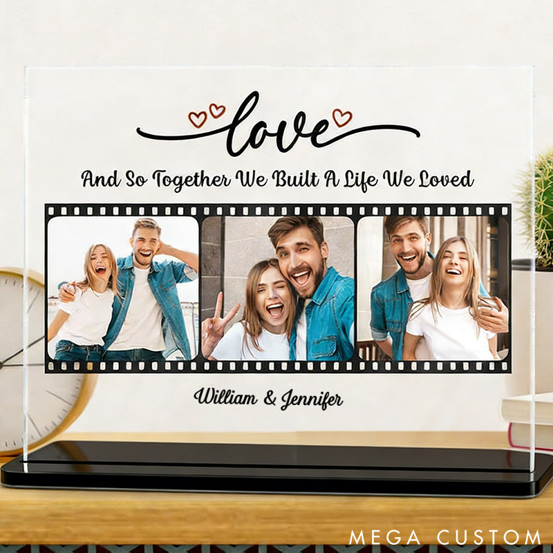 Personalized Photo Every Love Story Is Beautiful Couple Acrylic Plaque Couple Photo Film Strip Acrylic Plaque Valentine's Anniversary Gift 