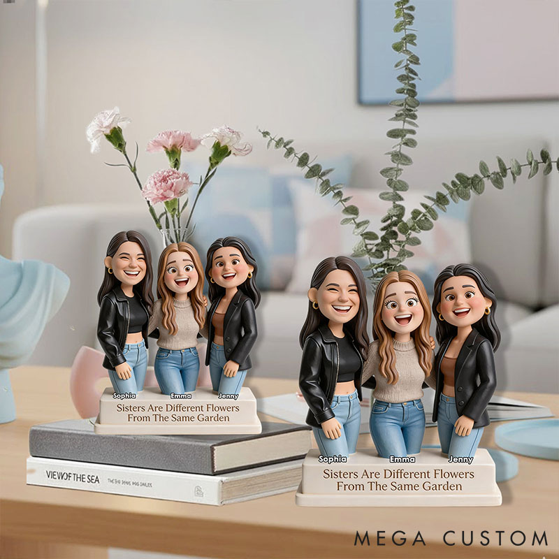 Personalized Photo Sisters Are Different Flowers From The Same Garden Acrylic Flower Vase Custom Shape Bestie Photo Portrait Vase Valentines Day Gift