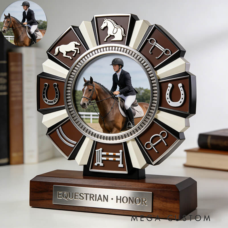 Personalized Equestrian Photo Album Custom Photo and Message Elegant Acrylic Decor Perfect Memorial Holiday Gift