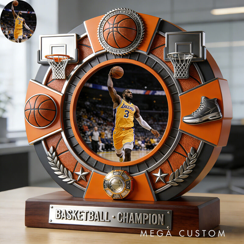 Personalized Basketball Sport Photo Album Custom Photo and Message Elegant Acrylic Decor Perfect Dynamic Holiday Gift