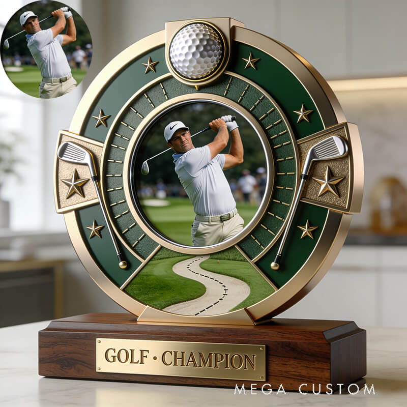Personalized Golf Sport Photo Album Custom Photo and Message Elegant Acrylic Decor Perfect Classic Holiday Gift