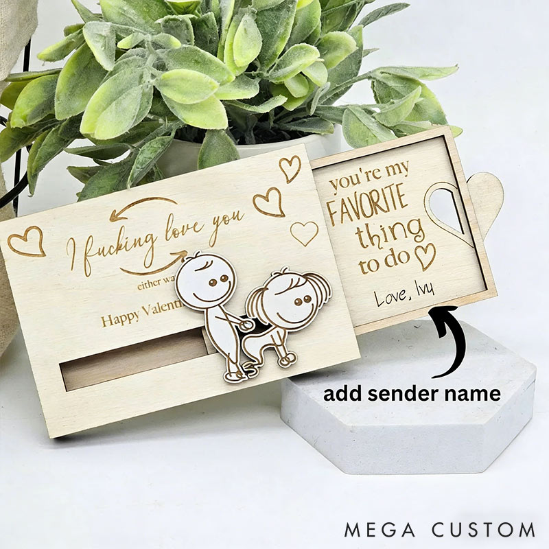 Personalized I Fucking Love You Funny Gift Card for Couple with Name Sex Dirty Inappropriate Valentine's Day Gift for Couple Gift Card for Him Her