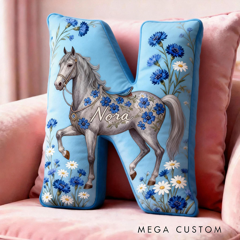 Personalized Pet Lover Cornflower Horse Graphic 3D Print Pillow