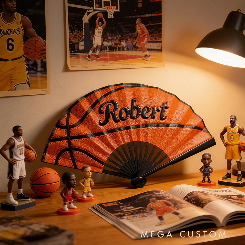 Personalized Basketball Pattern Fan the Perfect Gift for Basketball Lovers