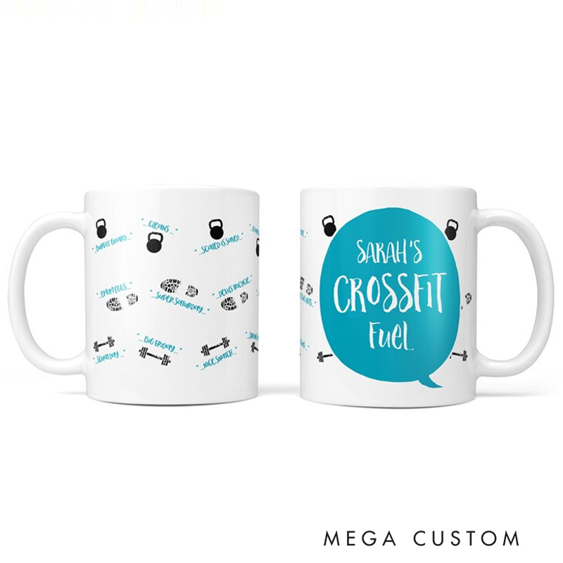 Personalized Funny Crossfit Mug Gym Gift Mug Coffee Bottle Quirky Gift for Fit Couples for Gym Lovers