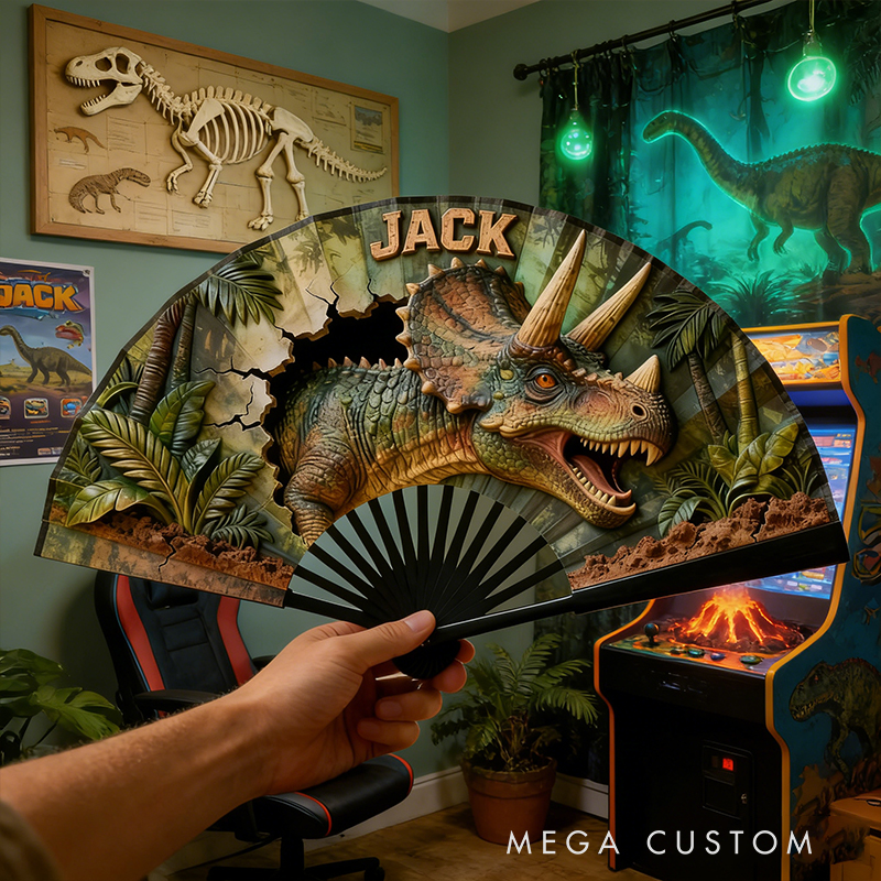 Personalized Dinosaur Pattern Fans the Perfect Gift for Children