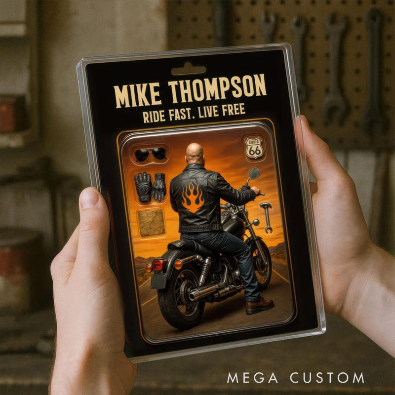 Personalized Biker Gifts Custom Name Motorcycle Rider Acrylic Plaque Desktop Decor for Motorcyclists and Men Fathers Day Gift